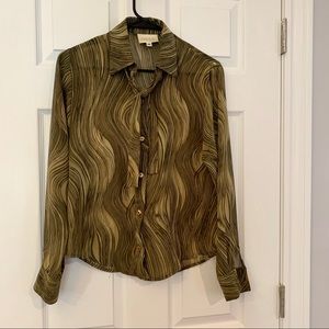Cache silk sheer blouse